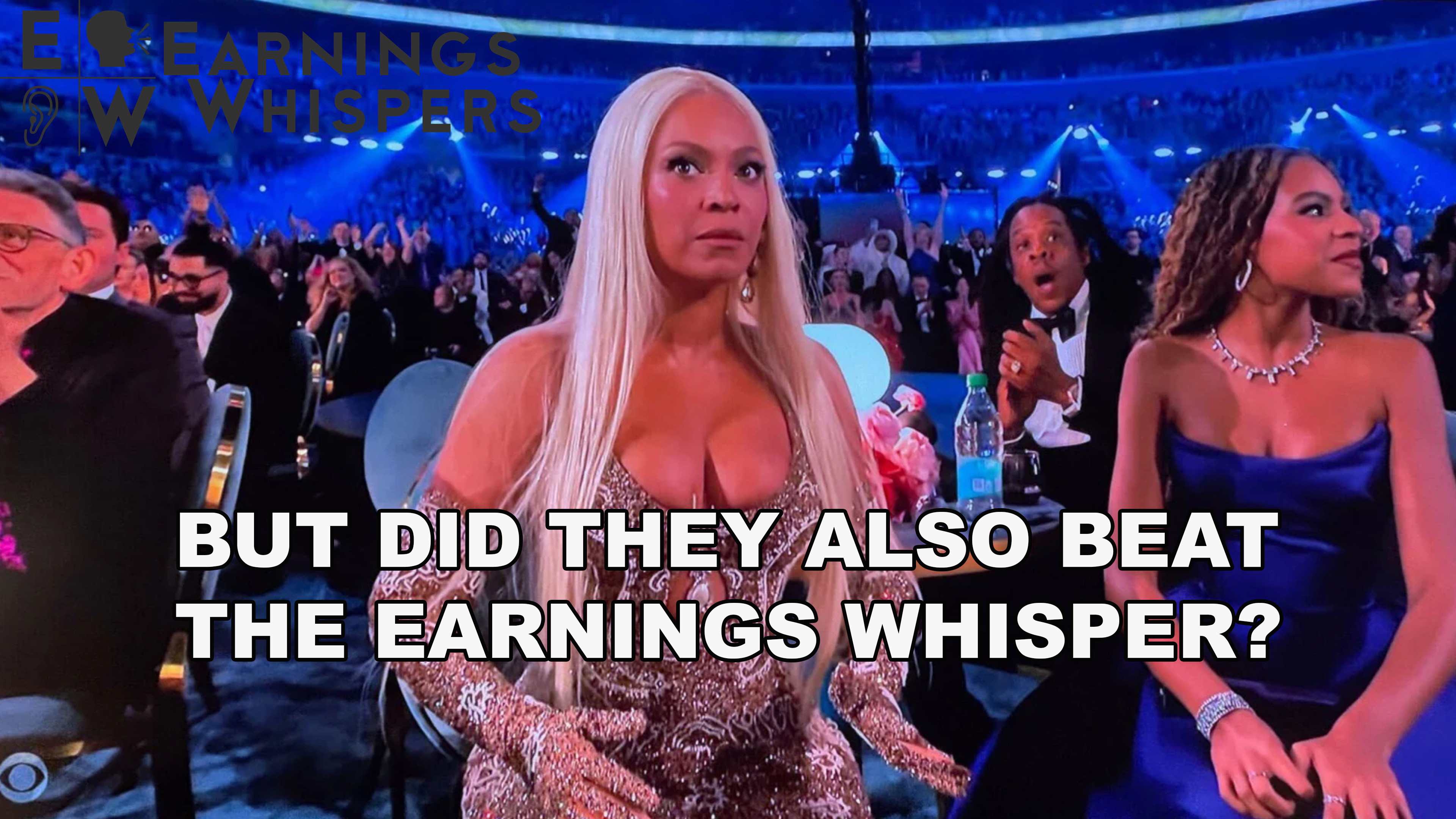 Meme: the market reacts to the whisper number, not the published estimate.